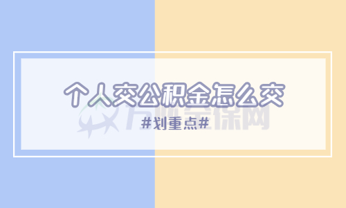 个人交公积金怎么交
