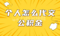 个人怎么代交公积金，一次性跟您介绍清楚