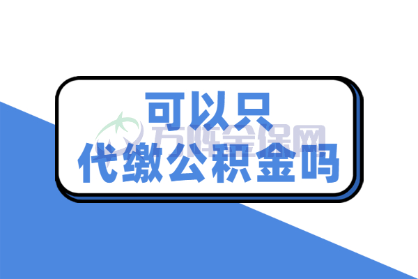 可以只代缴公积金吗
