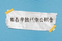 在武汉个人能否单独代缴公积金？