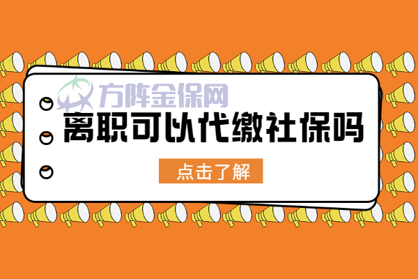 离职可以代缴社保吗