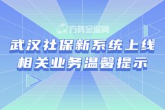 武汉社保新系统上线 ，相关业务温馨提示