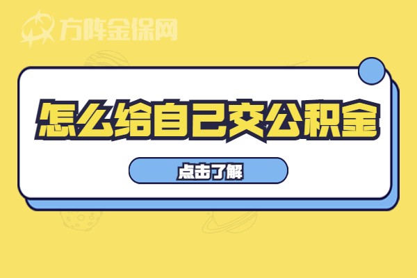 怎么给自己交公积金