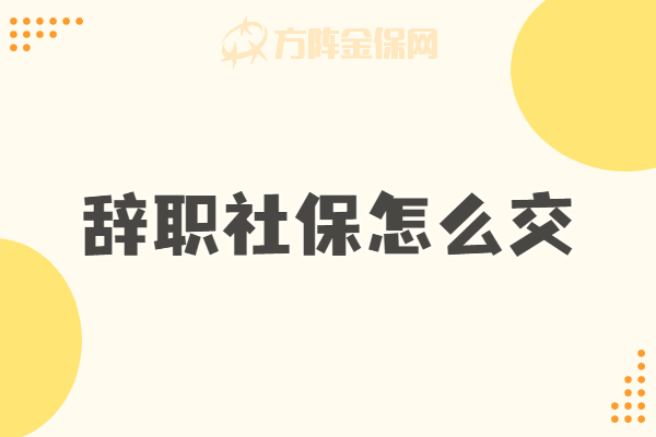 辞职社保怎么交