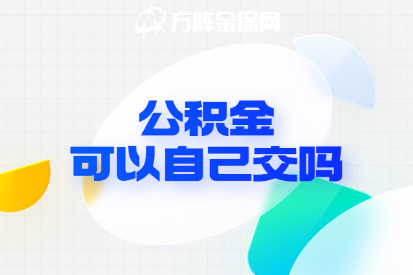 公积金可以自己交吗
