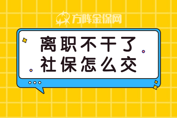 离职不干了社保怎么交 离职不干了社保怎么交